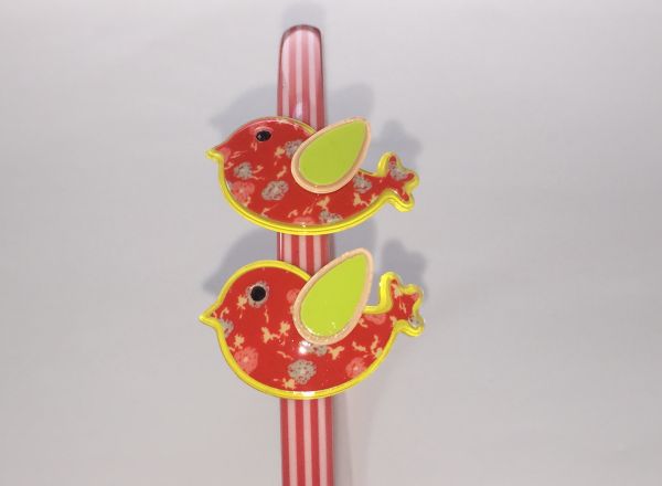 Patterned head band with 2 pcs mini bird shape