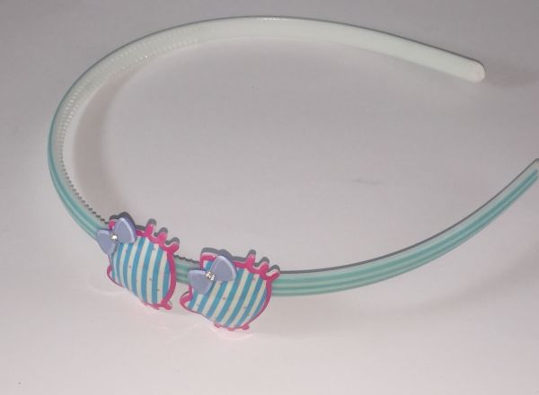 Patterned headband with 2pcs patterned cat shape