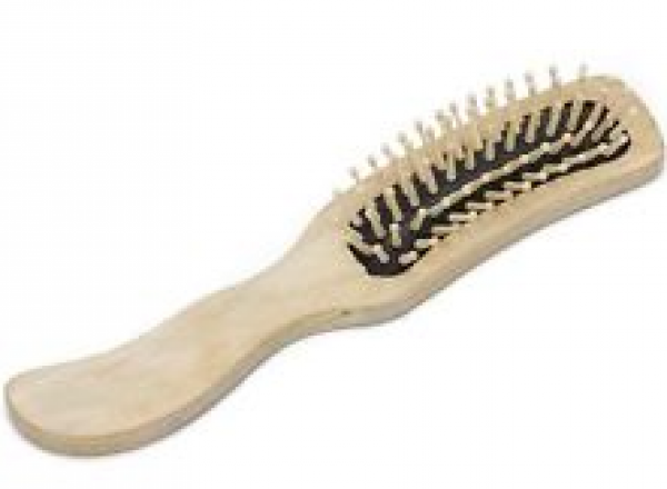 Natural wooden hair brush
