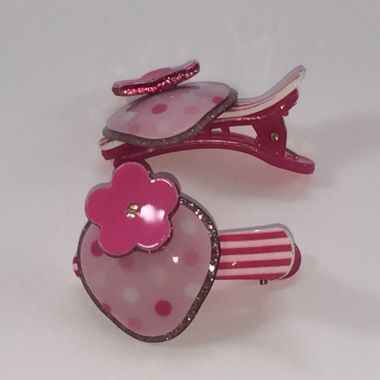 Crocodile clips with patterned strawberry