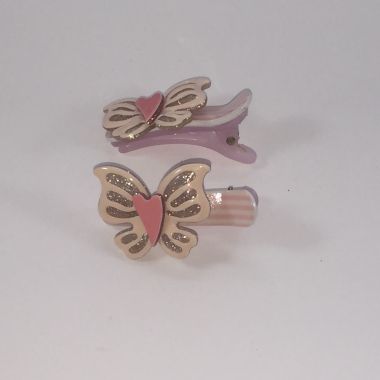 Patterned crocodile clip with butterfly