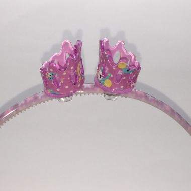 Patterned head band with 2pcs mini crown
