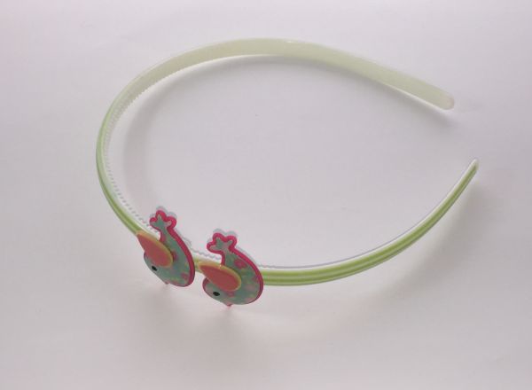 Patterned head band with 2 pcs mini bird shape