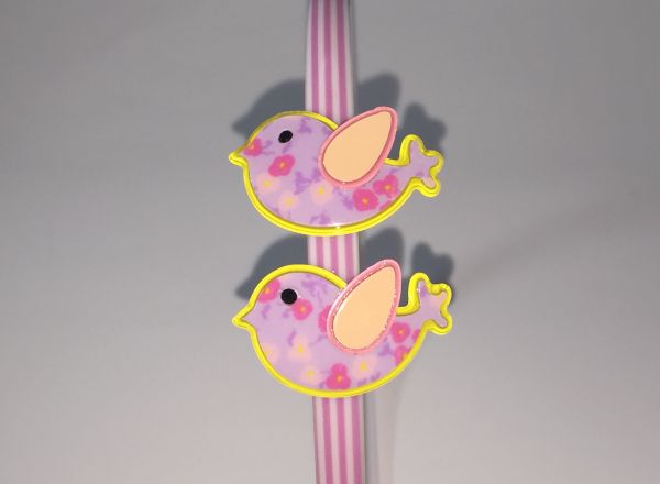 Patterned head band with 2 pcs mini bird shape