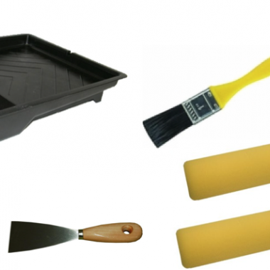 Painting roller kit 4" with brush and putty knife