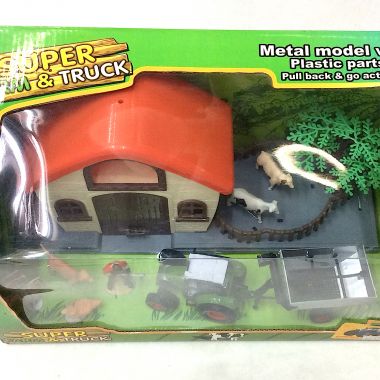 Farm truck with house and animals