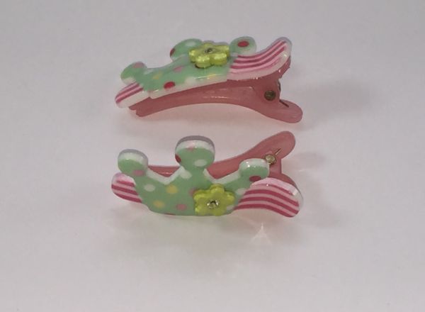 Patterned crocodile clips with patterned crown