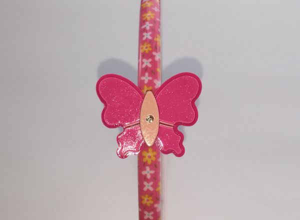 Patterned headband with butterfly shape