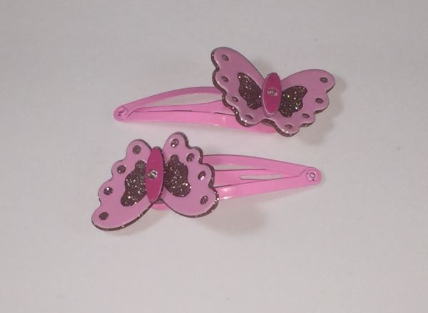 Kids snap clip with glittered butterfly shape