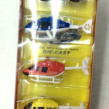 Alloy miniature car and helicopter
